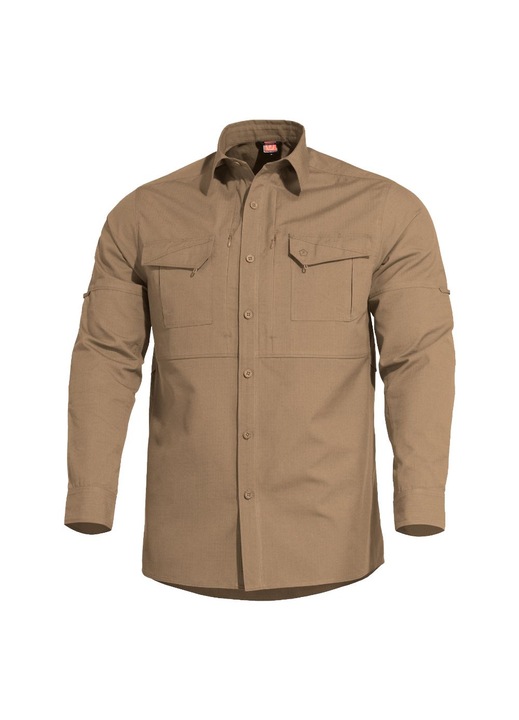 Férfi ing, Pentagon Plato, Ripstop, poliészter, barna, 4XL