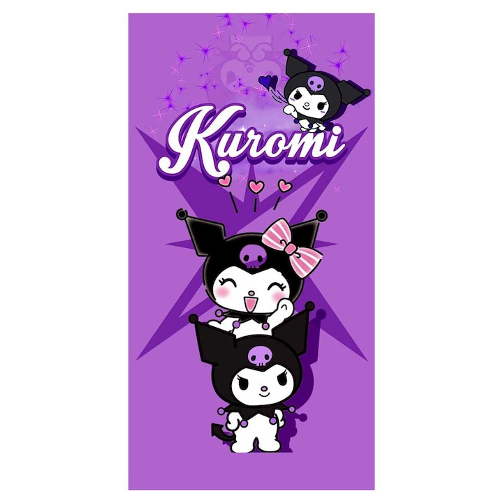 Хавлия за плаж Кингтекс Кuromi, 70x140см, 60% памук 40% полиестер, Многоцветно