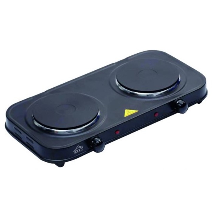Двоен електрически котлон DCG EKP-2420N, 2000W, Термостат, Черен