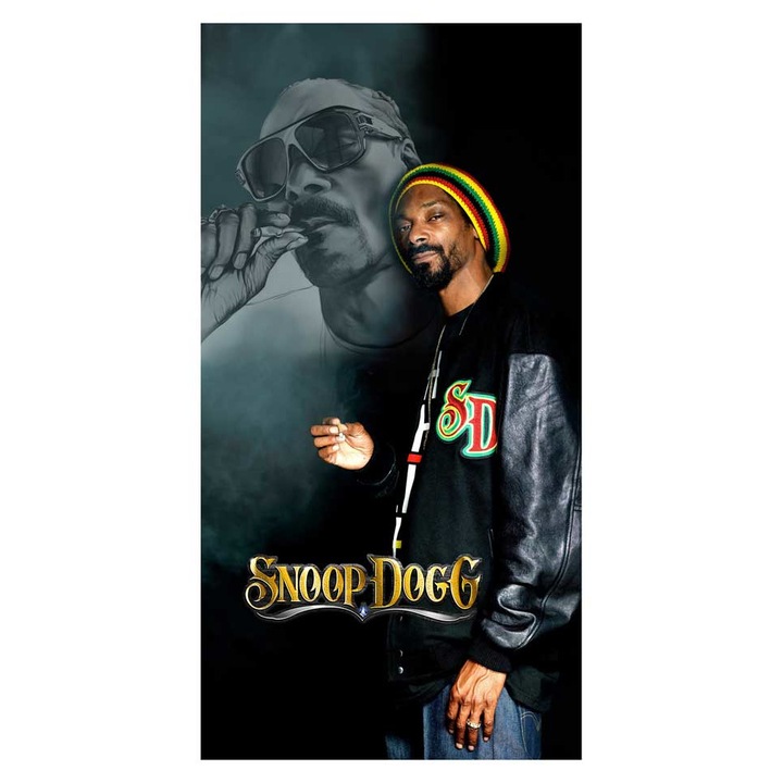 Хавлия за плаж Кингтекс Snoop dogg, 70x140см, 60% памук 40% полиестер, Многоцветно