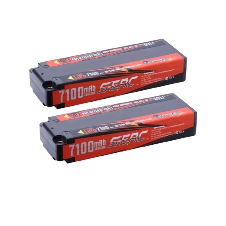 Комплект от 2 Lipo батерии, 7100mAh, 7.4V, 70C, 139x25.1x47mm, 4mm bullet конектор