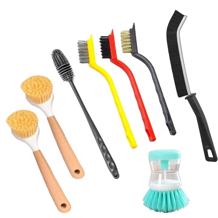 Set 8 perii, Hokretme, Alama/Inox/Nylon, Pentru plita cu gaz/hota, Multicolor