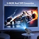 Интелигентен 4K преносим видео проектор, IMODIX, Wi-Fi, Bluetooth, 120 Ansi Lumens, Full HD 1080P, Android 11.0 операционна система, HDMI, USB, Screen Mirroring за Android/IOS, четириядрен процесор ARM Cortex A53, Сив