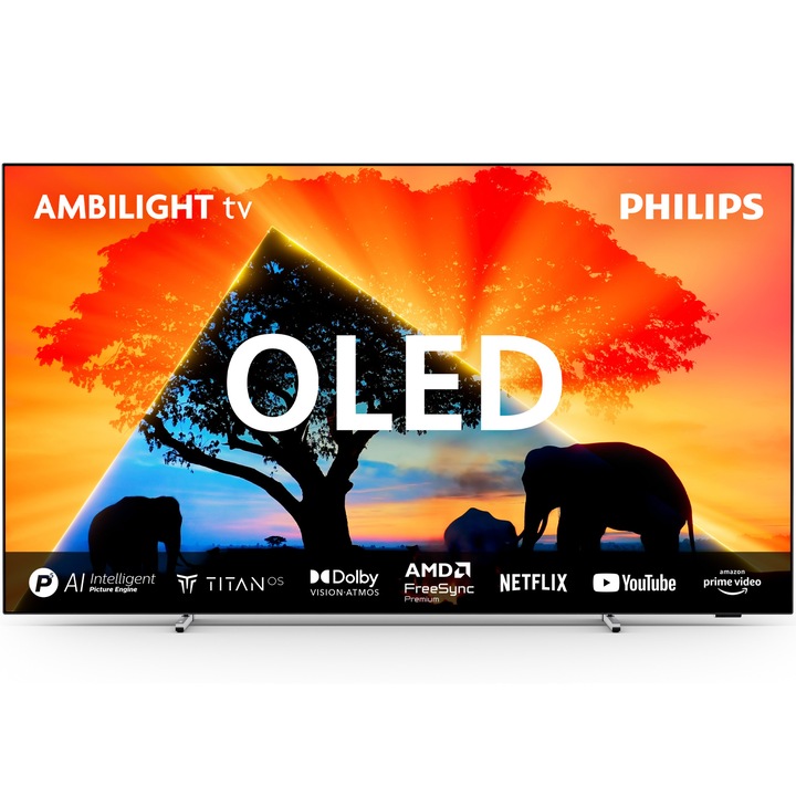 Телевизор Philips AMBILIGHT OLED 48OLED769, 48"(121 см), Smart TV, Ultra HD 4K, 100Hz, Клас F(Модел 2024)