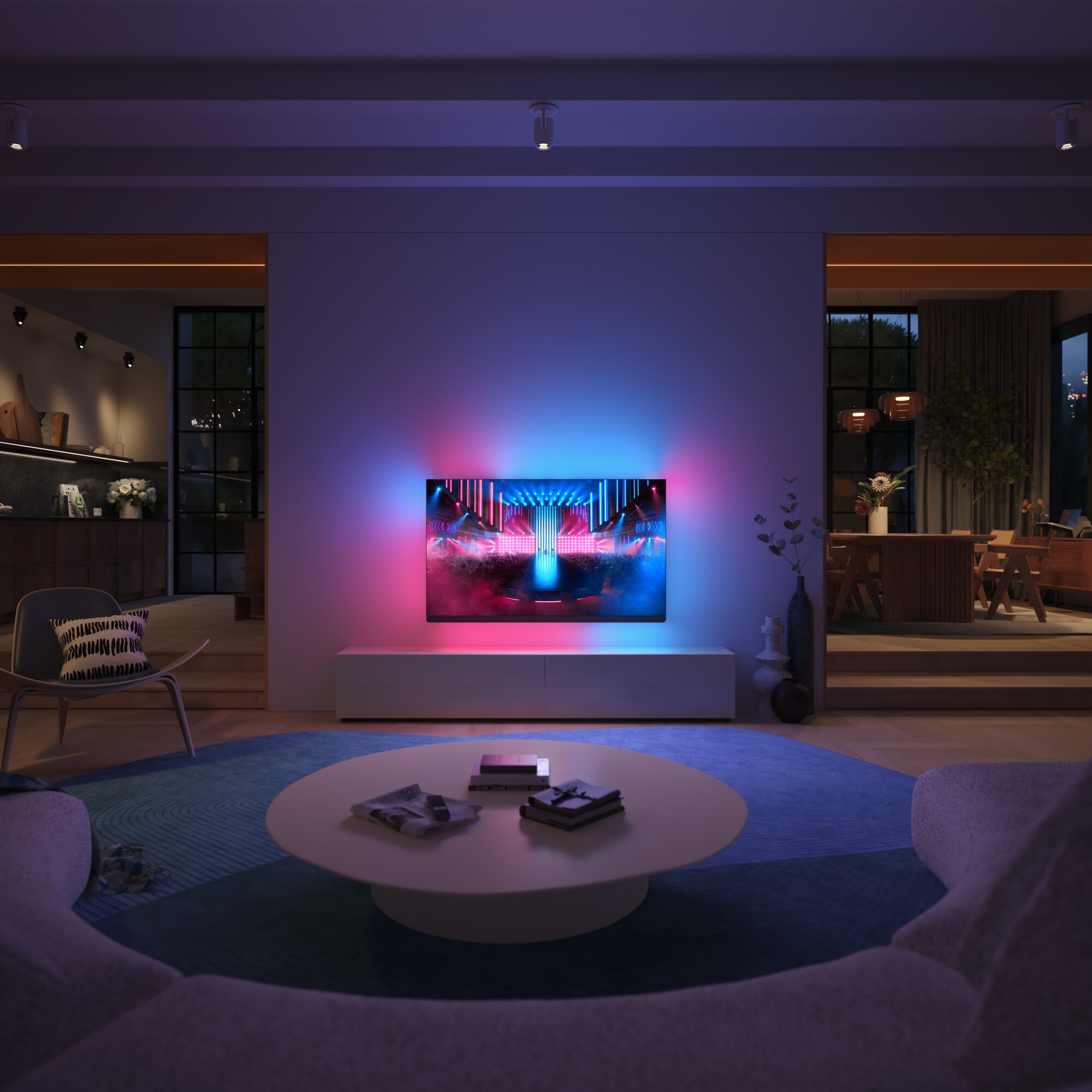 Televizor Philips AMBILIGHT tv OLED+ 55OLED909, 139 cm, Google TV, Ultra HD 4K, 100Hz, Clasa G (Model 2024)