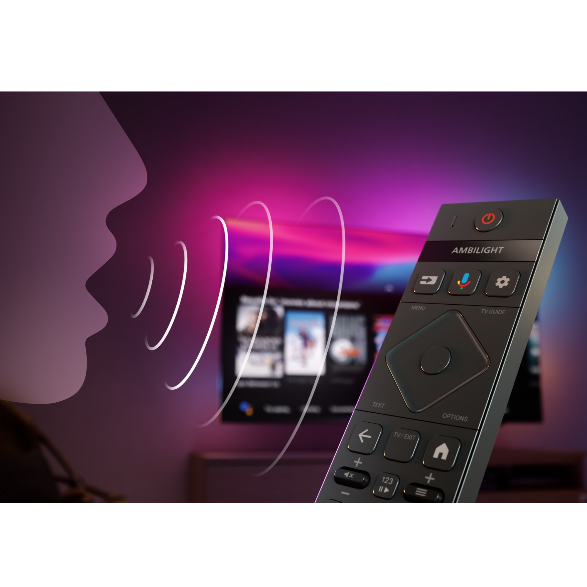 Televizor Philips AMBILIGHT tv OLED+ 55OLED909, 139 cm, Google TV, Ultra HD 4K, 100Hz, Clasa G (Model 2024)