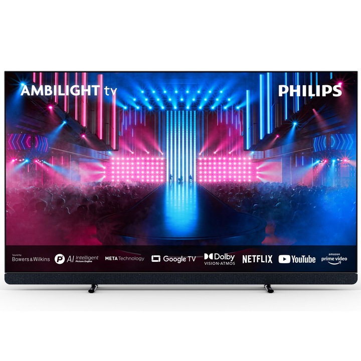Телевизор Philips AMBILIGHT tv OLED+ 55OLED909, 55" (139 см), Google TV, Ultra HD 4K, 100Hz, Клас G (Модел 2024)