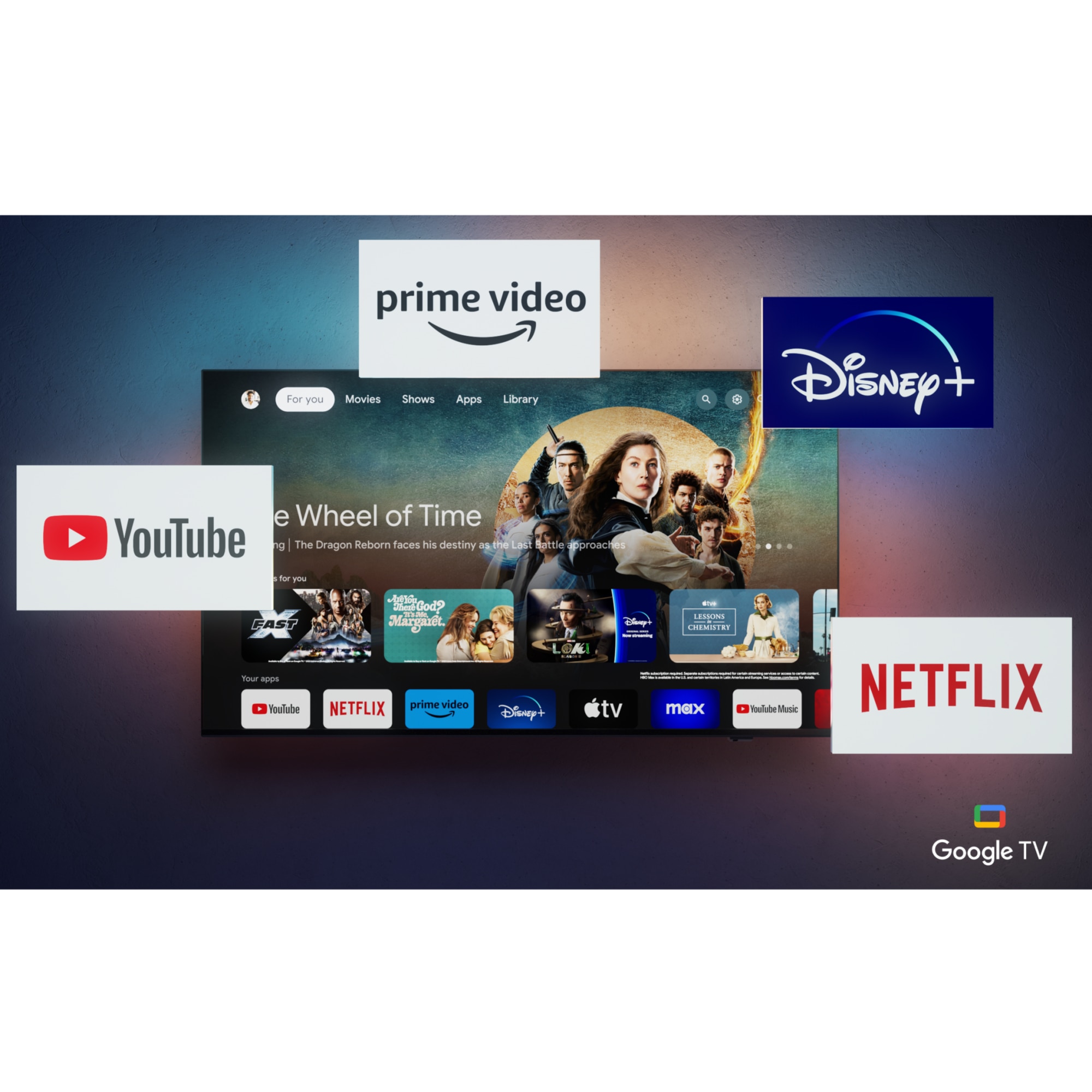 Televizor Philips AMBILIGHT tv OLED+ 55OLED909, 139 cm, Google TV, Ultra HD 4K, 100Hz, Clasa G (Model 2024)