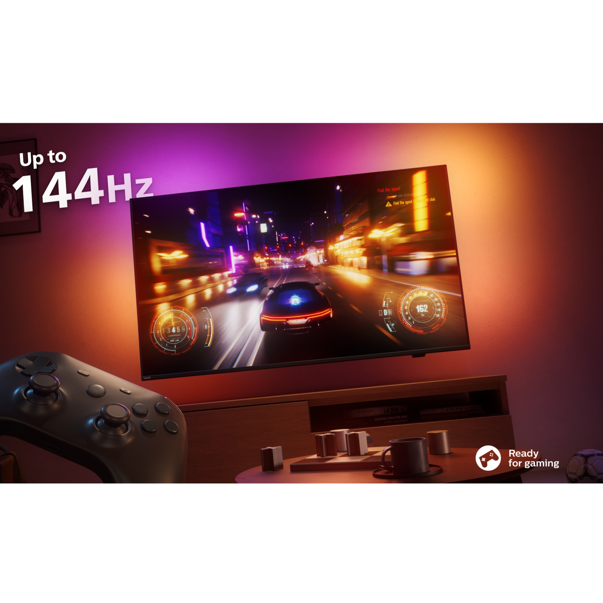 Televizor Philips AMBILIGHT tv OLED+ 55OLED909, 139 cm, Google TV, Ultra HD 4K, 100Hz, Clasa G (Model 2024)