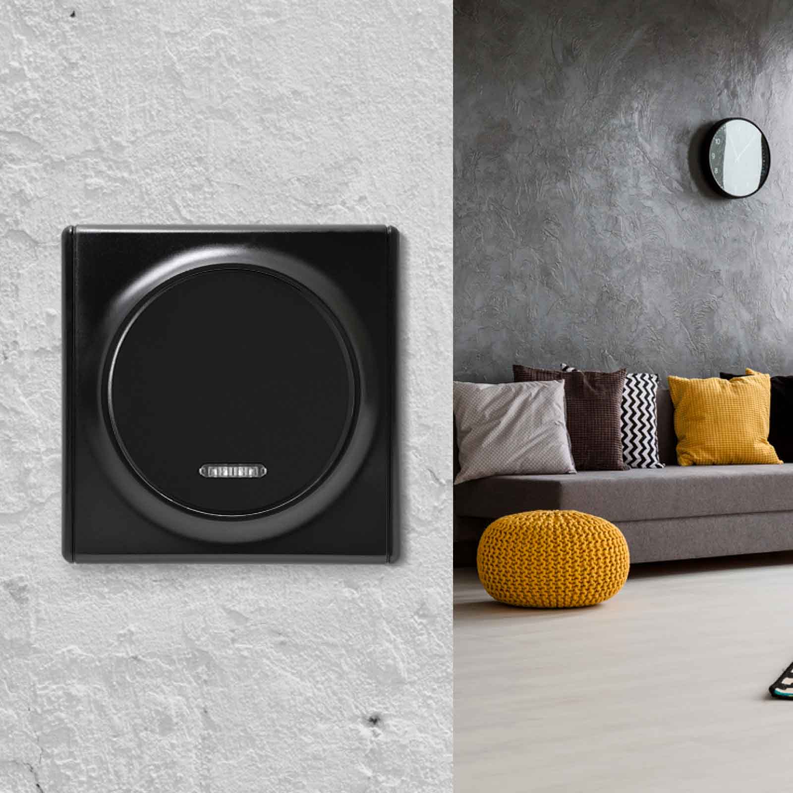 Intrerupator cu led, OneKeyElectro Florence, Policarbonat, negru mat ...