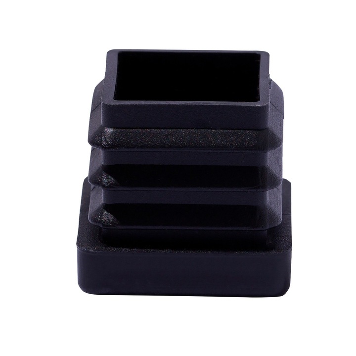 4 db Shopiens szék lábvédő készlet, PVC, huzat típus, fekete, 25 x 25 mm