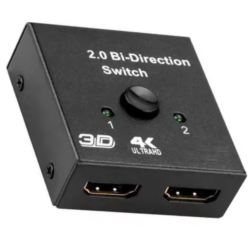 Comutator 4K HDMI, 2x1 Switch/1x2 Splitter, bi-directional cu 2 porturi ...