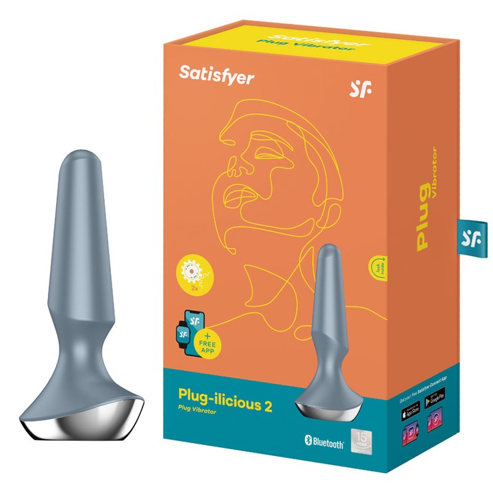 Вибриращ вибратор, Satisfyer, Медицински силикон, Пластмаса, Управление чрез приложение