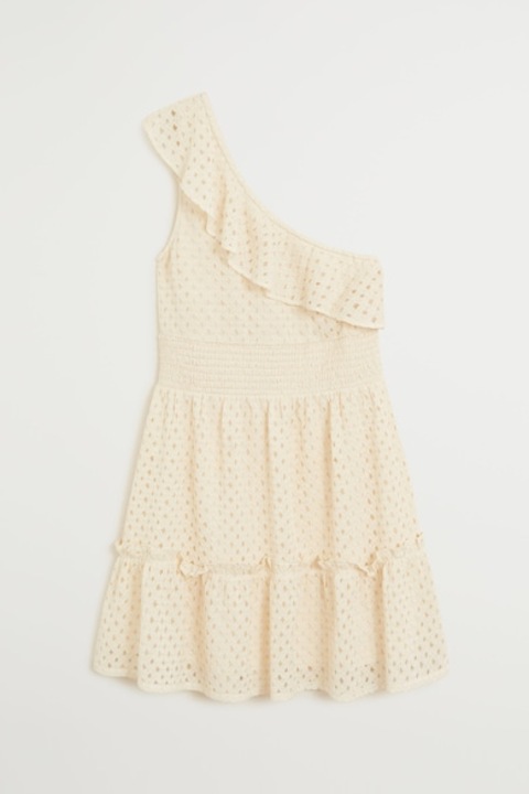 Рокля с голо рамо, MANGO, 38/40, екрю