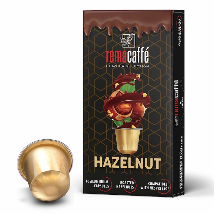 Кафе капсули REMACAFFE Hazelnut, 10 броя, Съвместими с машини Nespresso®