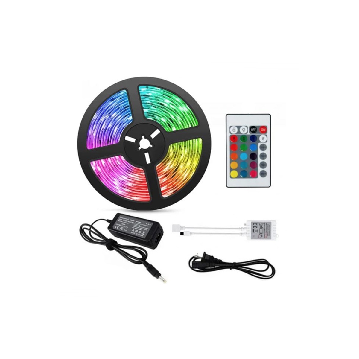 Banda LED Multicolor, reglare lumina din telecomanda, culori RGB, 5 ...