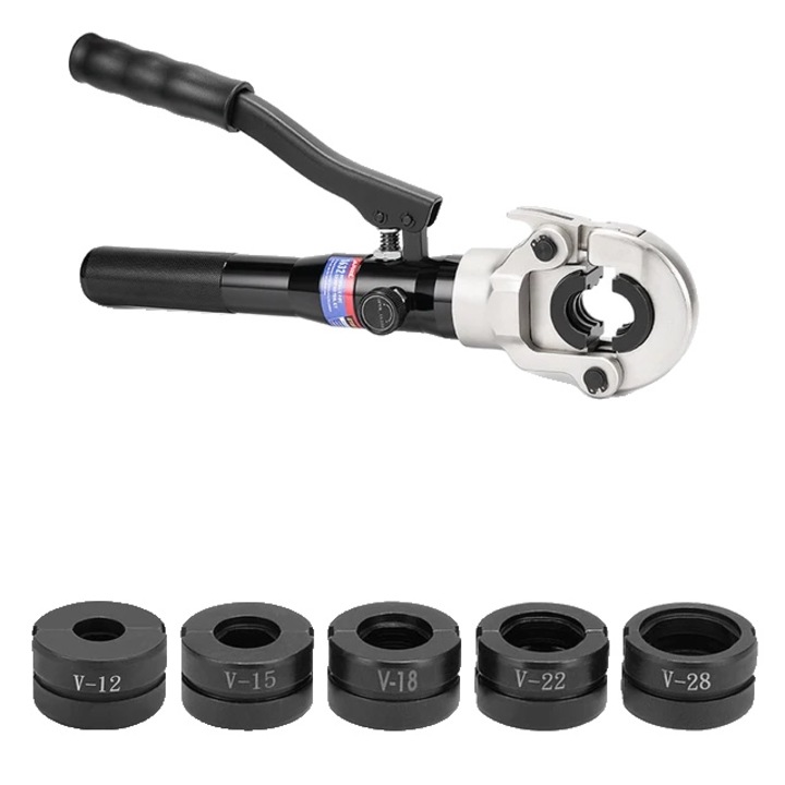 Cleste hidraulic sertizare, April, pentru PEX/Aluminiu/PVC, V12/15/18/22/28mm