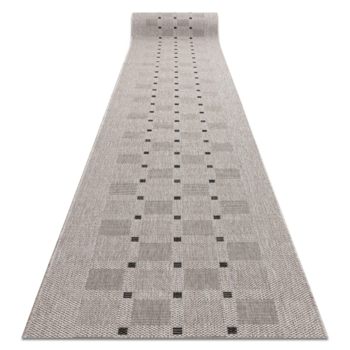 Dywany Łuszczów Sizal futó szőnyeg FLOORLUX minta 20079 ezüst / fekete 120 cm, 120x890 cm