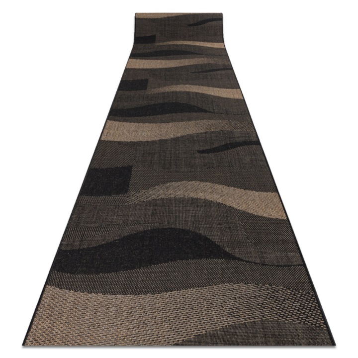 Dywany Łuszczów Sizal futó szőnyeg FLOORLUX minta 20212 fekete / coffe 120 cm, 120x890 cm