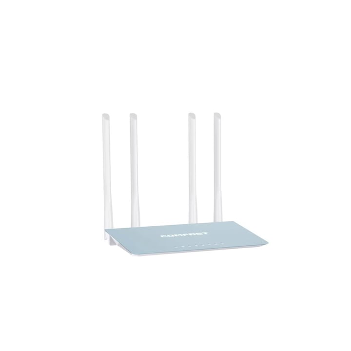 Router Wireless Profesional De Mare Viteza Z ZYNERA™, Dual Band De 1200 MB/S, 4 Antene Pentru Emitere Semnal, Frecventa de 2.4 Ghz, 5G, Culoare Bleu, Aspect Modern Si Elegant, Calitate Premium