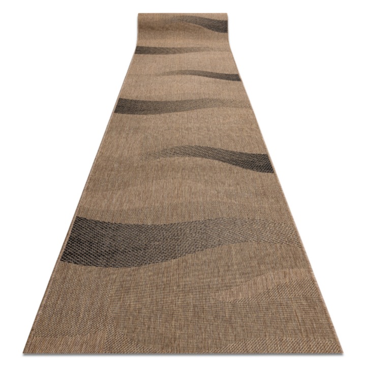 Dywany Łuszczów Sizal futó szőnyeg FLOORLUX minta 20212 coffe / fekete 120 cm, 120x890 cm