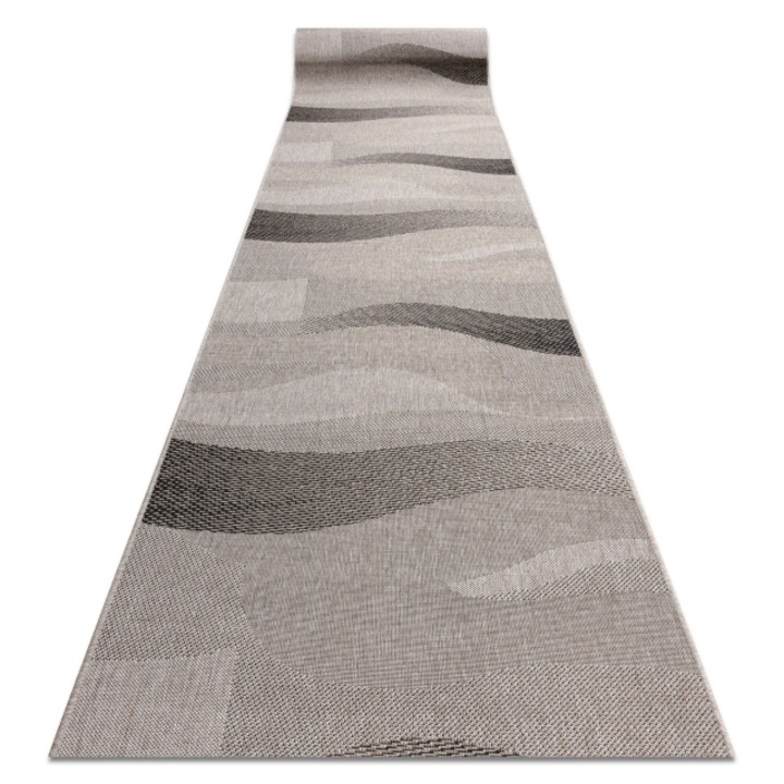 Dywany Łuszczów Sizal futó szőnyeg FLOORLUX minta 20212 ezüst / fekete 120 cm, 120x890 cm