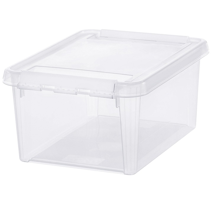 Cutie depozitare si organizare, cu capac, SmartStore Home 10, Plastic fara BPA, Transparent, 34x25x16 cm