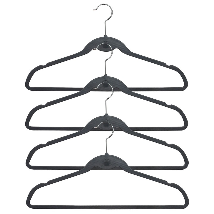 Set 4 umerase universale Shopiens® din plastic, L 45 cm, negru