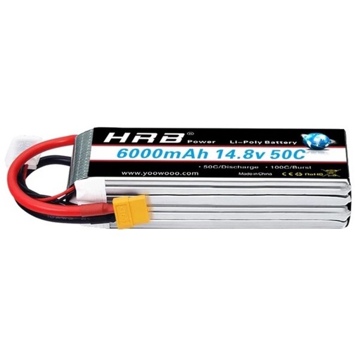 Baterie LiPo pentru drone, 4S 6000mAh 50C, XT60, multicolor