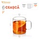 Set cesti cafea termo sticla transparente, 200 ml, 4 piese, cani pentru cafea, ceai, cappuccino, Thermoglass, Wilmax England