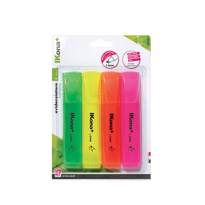 Set de 4 evidentiatoare in culori neon