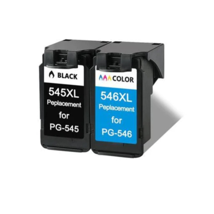 Set 2 cartuse de cerneala PG-545XL + CL-546XL, compatibile cu Canon, ~300 pagini