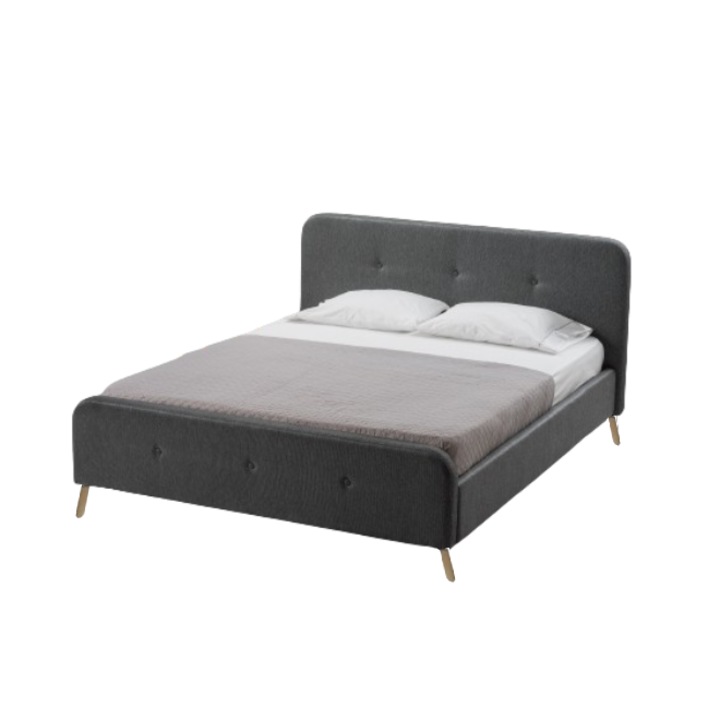 Pat tapitat Chiara Pepita, somiera inclusa Bergen, 160 x 200 cm, Studio Casa, Graphite