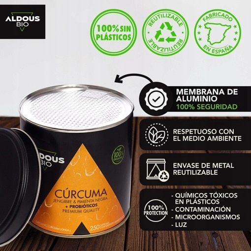 Supliment alimentar Aldous Bio, Kurkuma cu Ghimbir si Piper Negru