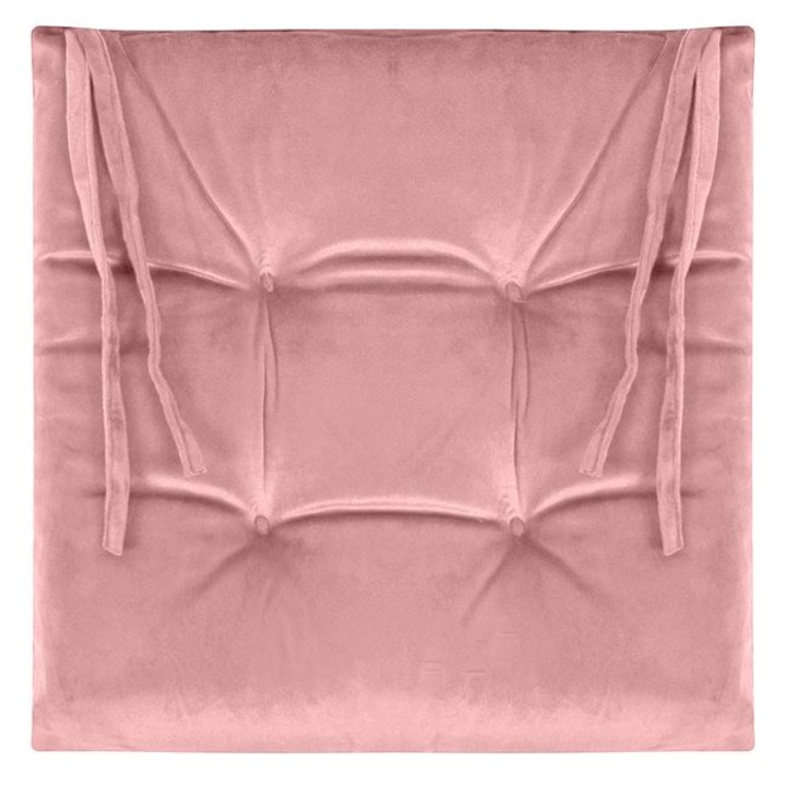 Розова кадифена декоративна възглавница за седалка 38x38 см