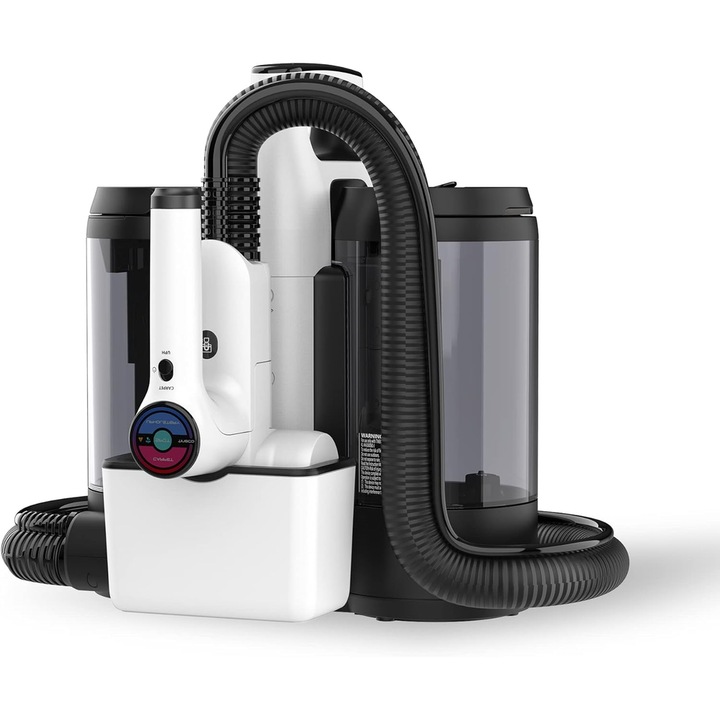 Aspirator umed/uscat Tineco Carpet One Spot Essentials, Recipiente 1.5 L / 0.8 L, 80 db, 15 minute autonomie, 2500mAh Alb/Negru