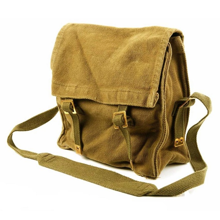 Geanta barbati, Fosco Industries, Bumbac, Kaki, 25 x 10 x 24 cm