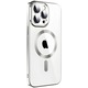 Husa Protectie pentru iPhone 14 Pro, Functie MagSafe, Design Compact, Logo Vizibil, Protectie Camera, Anti Amprente, Anti Socuri, Anti Zgarieturi, Argintiu