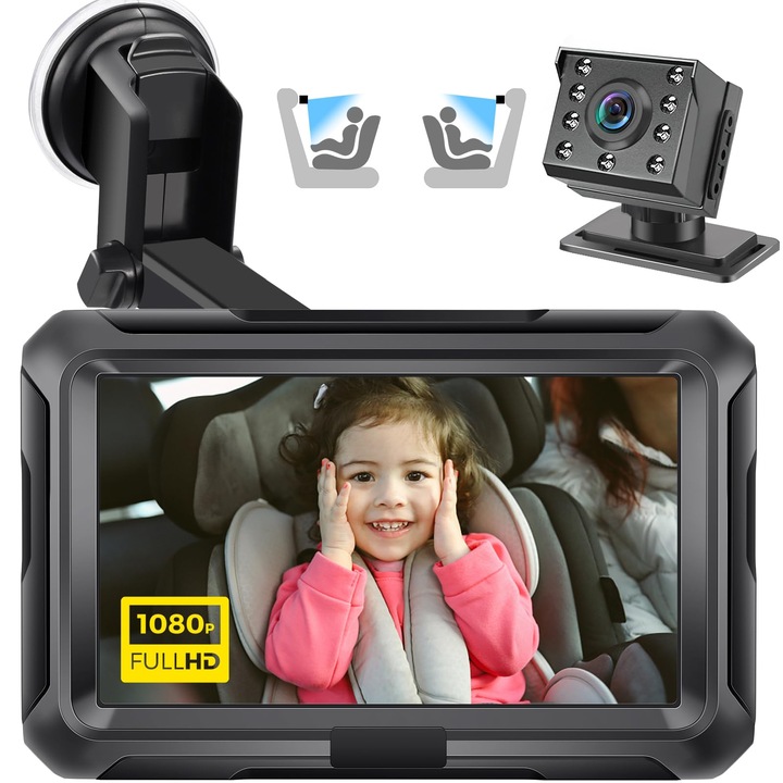 Zacro babatükör HD 1080P kamerával, éjjellátó funkcióval, szett