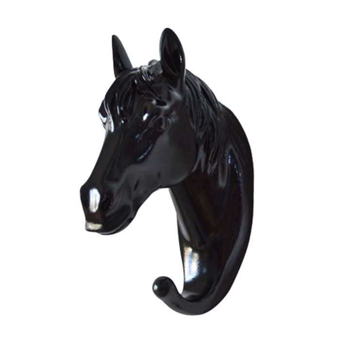 Cuier in forma de cap de cal, Sunmostar, rasina, negru