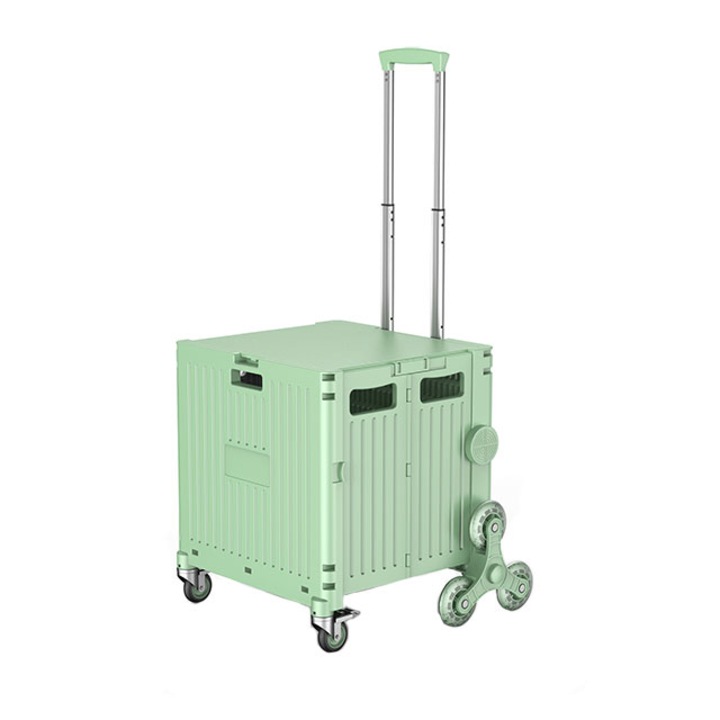Куфар WEPZSXO, дизайн за стълби, регулируема телескопична дръжка, 55L, макарон зелено, 41x38x7cm
