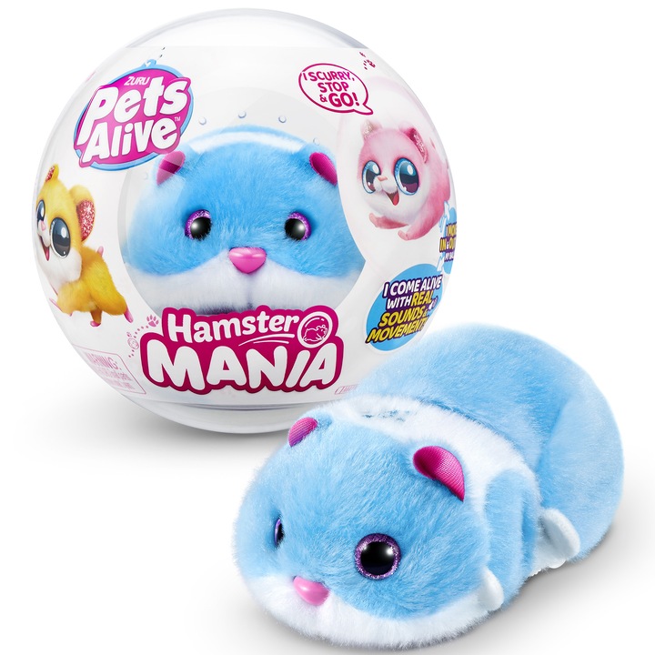 Interaktív plüssjáték Zuru Pets Alive - Blue Hamster