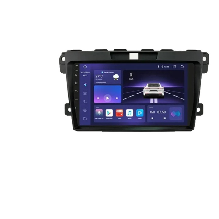 Автоматична мултимедийна система, Android 12, 9-инчов екран, четириядрен, 4G, 32GB, Carplay/Android Auto, QLED, Mazda CX7 2008-2015