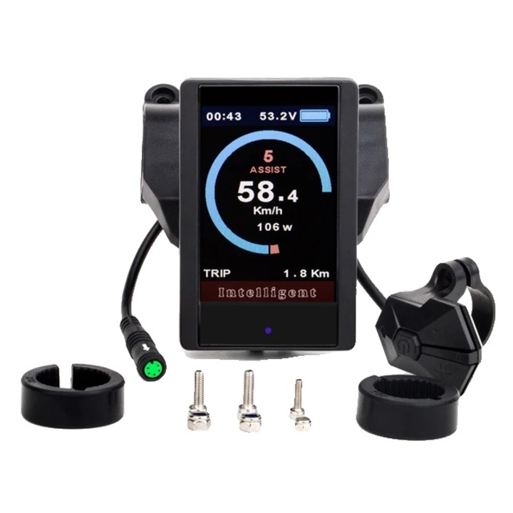 Színes LCD kijelző elektromos kerékpárhoz, vízálló, USB, 850C