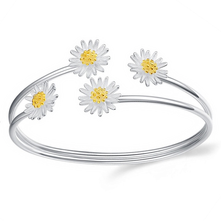Bratara dama, YISYNIM, cupru, floarea-soarelui, reglabila