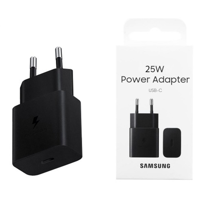 Incarcator Samsung T2510N (EP-T2510NBEGEU), Type-C, Super Fast Charging, 25W, Black (Blister Packing)