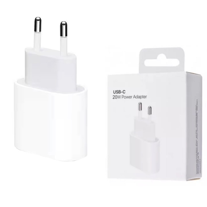 Incarcator Apple A2347 (MHJE3ZM/A), Type-C, 20W, White (Blister Packing)