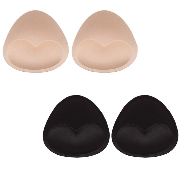 Set 2 perechi insertii sutien, Burete, Bej/Negru