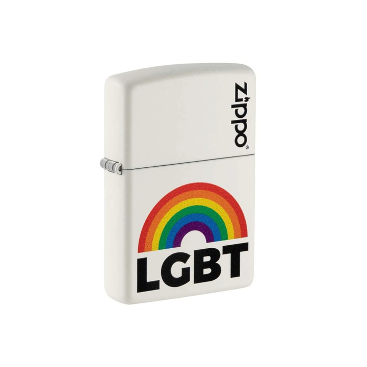 Bricheta Zippo LGBT Rainbow, material premium, dimensiune 60 X 40 mm, cutie inclusa