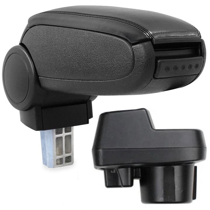 Cotiera pentru Opel Corsa F (07.2019 - ), marca AVR®, negru, capac piele ecologica cu cusatura neagra